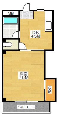 アテイン朱雀(1DK/3階)の間取り写真