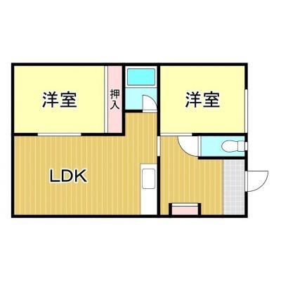 リバティハイツ(2LDK/1階)の間取り写真