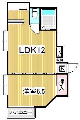 ファインステージ坪井(1LDK/2階)の間取り写真