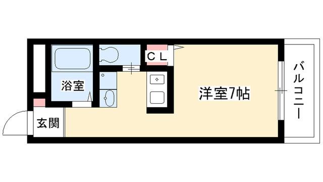 レジデンス一社(ワンルーム/2階)の間取り写真