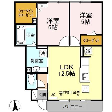 ＪＲ東海道本線 西焼津駅 徒歩22分 2階建 築10年(2LDK/1階)の間取り写真