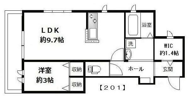 PONO FLAT(1LDK/2階)の間取り写真