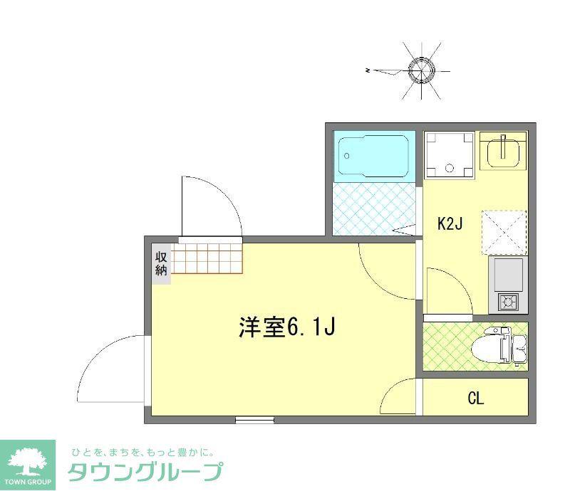 GLENODAI(1K/1階)の間取り写真