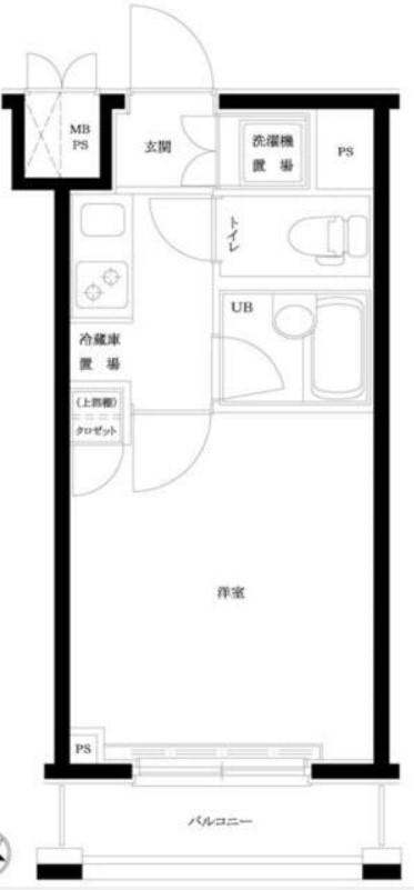 ルーブル新宿水道町(1K/2階)の間取り写真