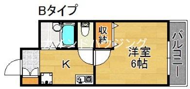 SWISS難波南(1K/9階)の間取り写真