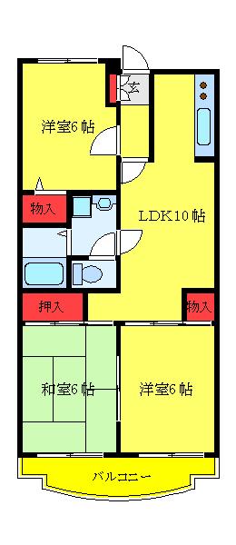 第二ムラカミハイツ(3LDK/3階)の間取り写真