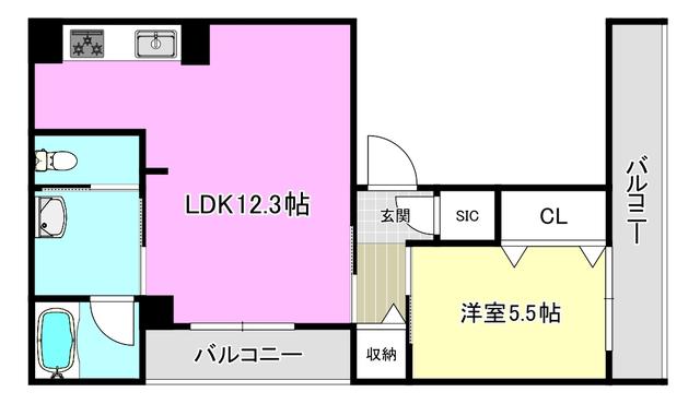 雅 シャーメゾン(1LDK/4階)の間取り写真