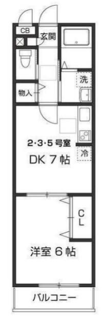 DEARCOURT(1DK/2階)の間取り写真