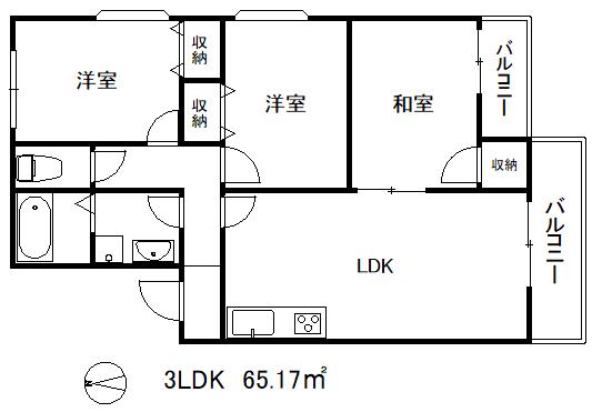 グレイス(3LDK/1階)の間取り写真