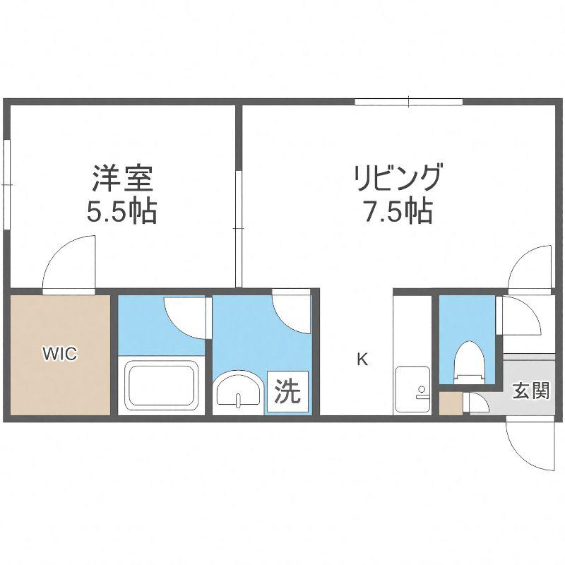 ステージノア東札幌(1LDK/4階)の間取り写真