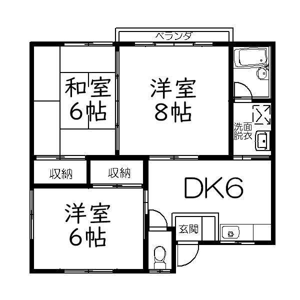 桜ハイムA(3DK/1階)の間取り写真