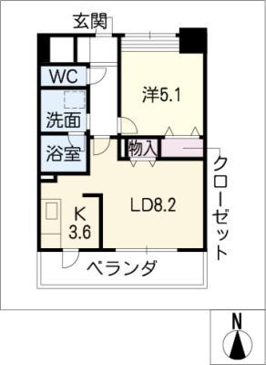 CASAVERDEAOI(1LDK/7階)の間取り写真