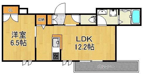 ラ・レーヴ新川崎(1LDK/3階)の間取り写真
