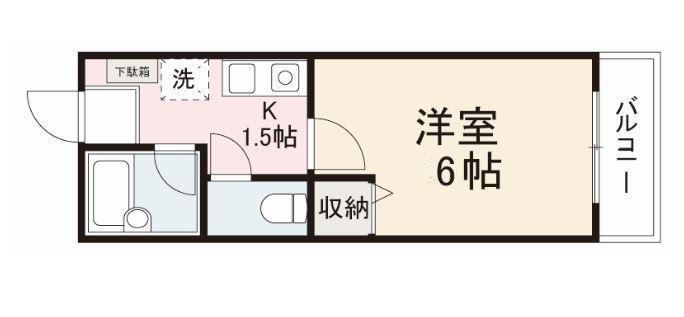 シティパル木太(1K/2階)の間取り写真