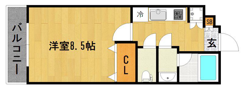 ベラジオ京都高台寺(1K/7階)の間取り写真