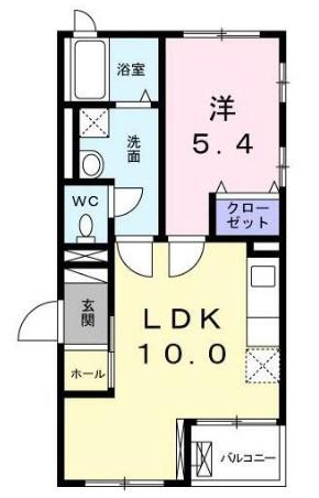 プライムヒル哲学堂(1LDK/1階)の間取り写真