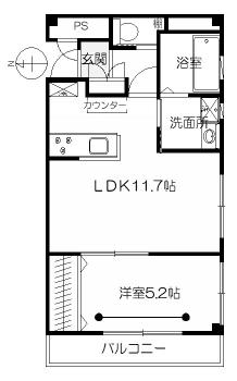 ナンサンビル(1LDK/2階)の間取り写真