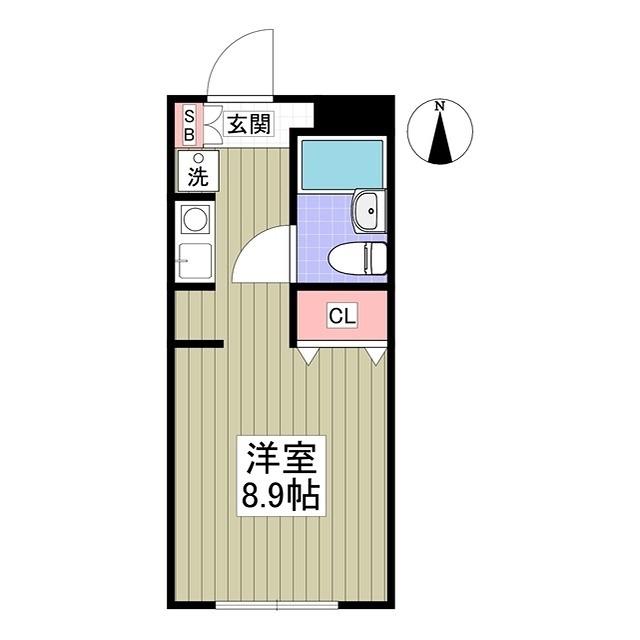 草加TSハウス(ワンルーム/2階)の間取り写真