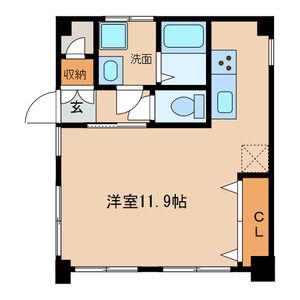 山幸ビル(ワンルーム/3階)の間取り写真