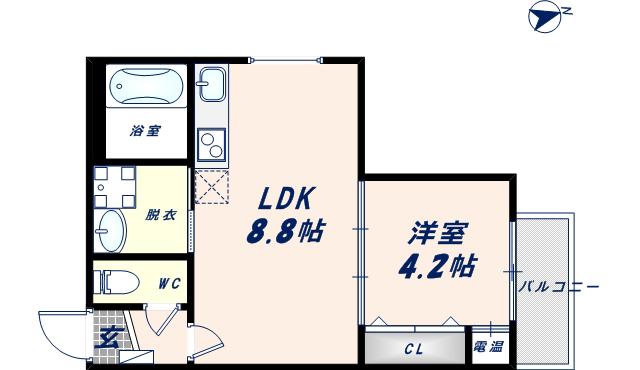 エフミライルフト(1LDK/1階)の間取り写真
