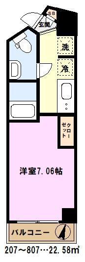 アルファコート西川口26(1K/2階)の間取り写真