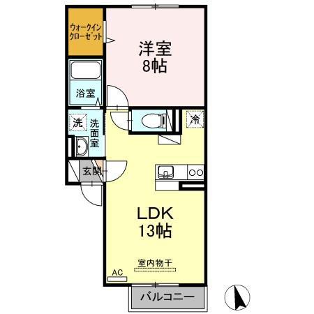 ファミールJINBA(1LDK/1階)の間取り写真