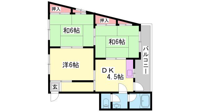 ANGELO白国(3DK/2階)の間取り写真