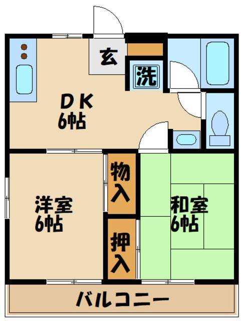 コーポグレース(2DK/1階)の間取り写真