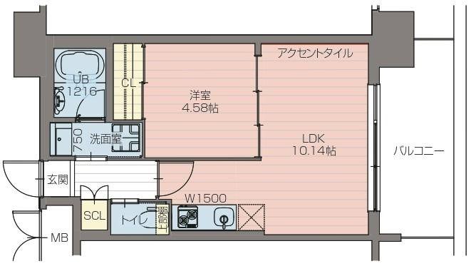プレジオ阿波座2-8F(1LDK/7階)の間取り写真