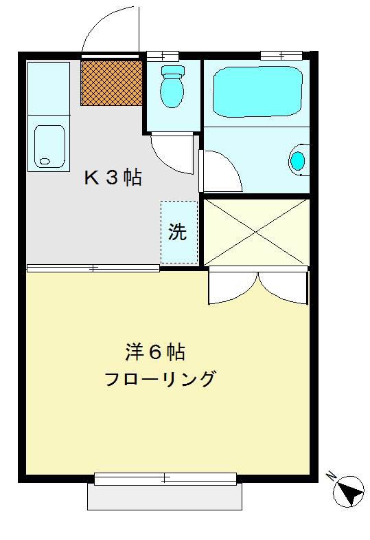 リトルスハウス(1K/1階)の間取り写真