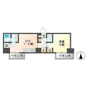 エクセルハイツ七番館(1DK/5階)の間取り写真