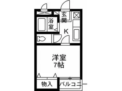 ドルフィン連取第1(1K/2階)の間取り写真