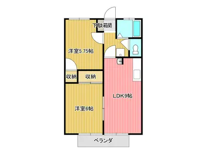 マルタカコーポ(2LDK/1階)の間取り写真