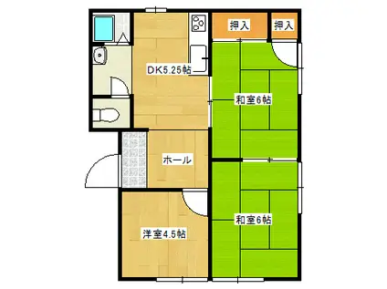 フレグランスK-1(3K/1階)の間取り写真