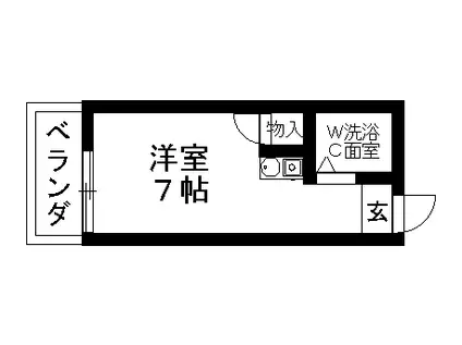 シャトレー守山(ワンルーム/1階)の間取り写真