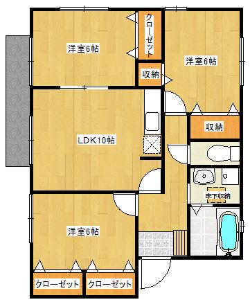 セピアコート石橋(3LDK/2階)の間取り写真