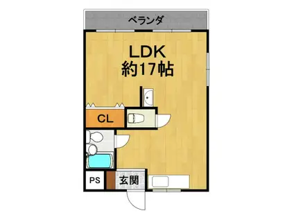 ラ・レジェール広瀬(1LDK/2階)の間取り写真