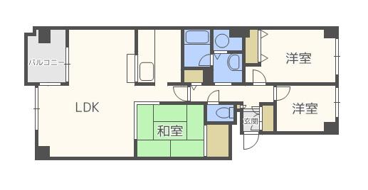びなすひばりが丘25号棟(3LDK/4階)の間取り写真