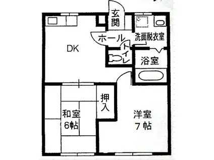 トレハイム八島(2DK/2階)の間取り写真
