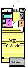 ハーモニーハイツ石井(1K/3階)の間取り写真