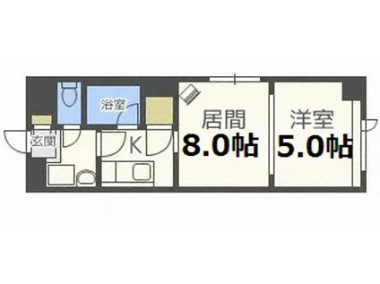 NACビル豊平(1DK/3階)の間取り写真