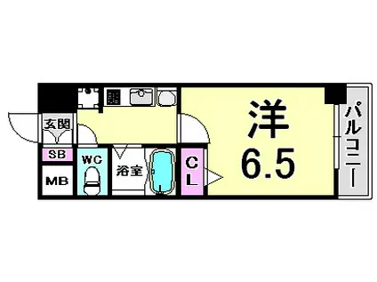 エステムコート神戸西IIIフロンタージュ(1K/11階)の間取り写真