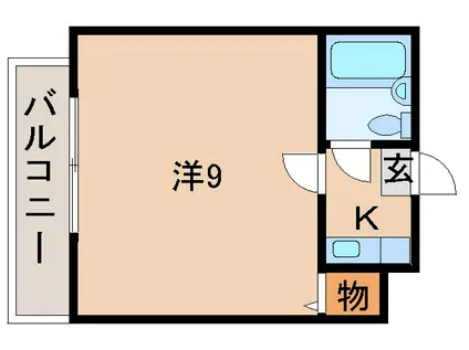 レジデンス紀ノ川(ワンルーム/4階)の間取り写真