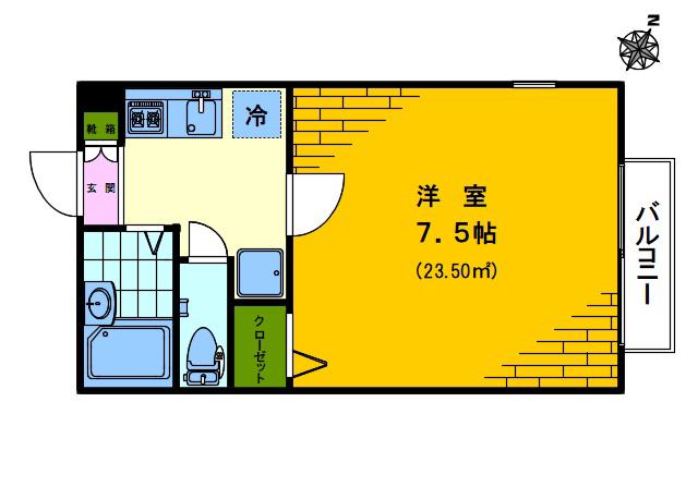 エイトノート(1K/2階)の間取り写真