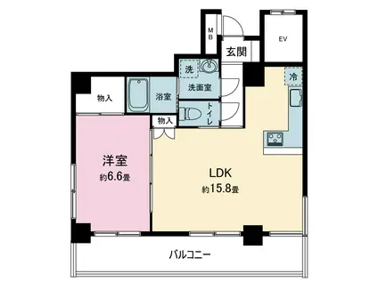 シャンボールWAKAKUSA甲南山手駅前(1LDK/3階)の間取り写真