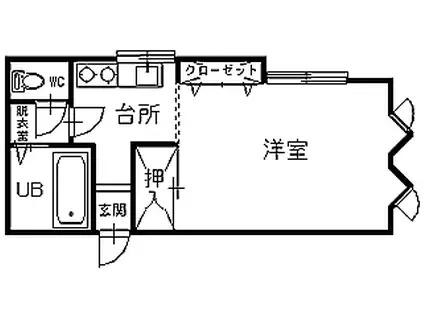 TAPシリーズ妙見(1K/1階)の間取り写真