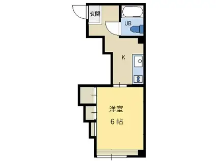 エスポワール小白川(1K/3階)の間取り写真