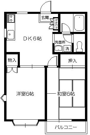 ハイムセジュール(2DK/2階)の間取り写真