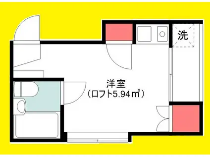 ナカフジハイム野方(ワンルーム/2階)の間取り写真