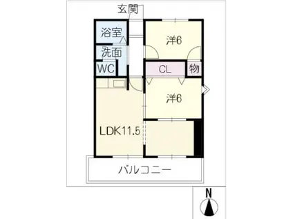 COZY HOUSE東栄(2LDK/3階)の間取り写真